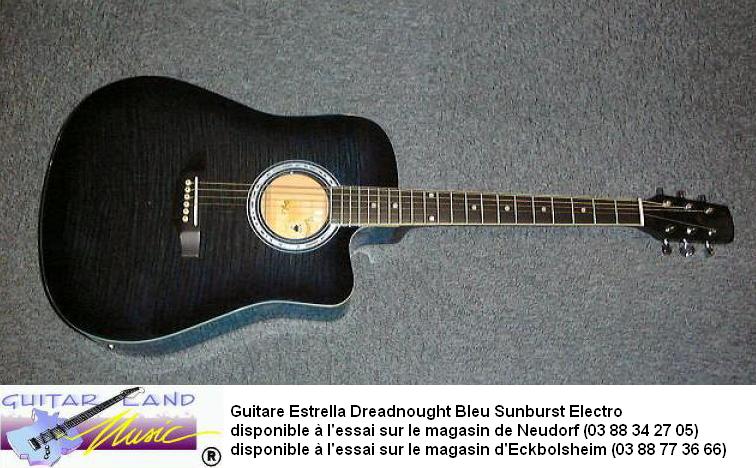 Guitare Estrella Western Bleu Sunburst Electro